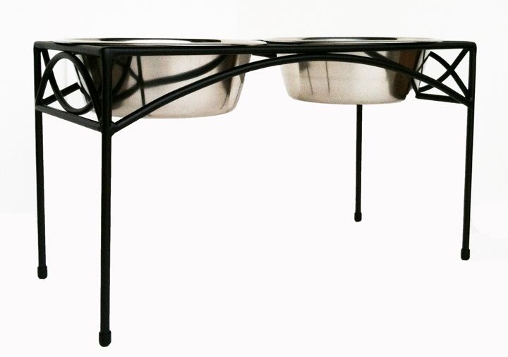Large Silver Moon regal dog double diner